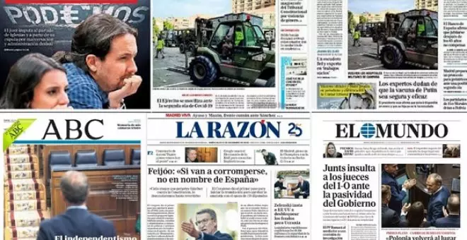 Las portadas de la prensa de derechas 'olvidan' el archivo del 'caso Neurona' y los tuiteros se preguntan quién repara ahora el daño causado