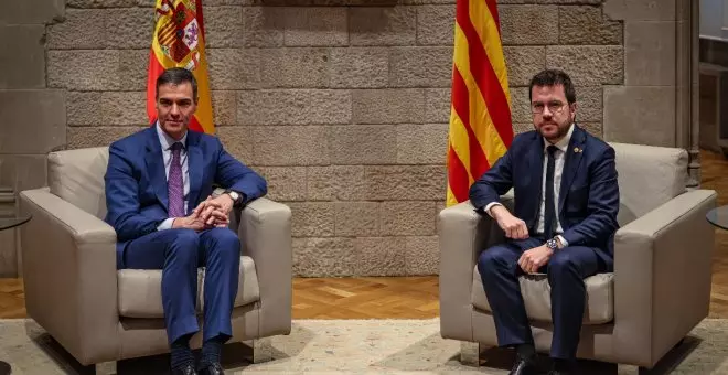 Aragonès i Sánchez escenifiquen l'arrencada de la negociació per culminar la resolució del conflicte