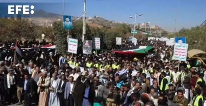 Protestan en Yemen en apoyo al pueblo palestino