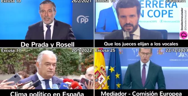 El demoledor hilo que recopila 25 excusas diferentes del PP para no renovar el CGPJ