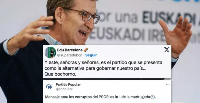 El vergonzoso tuit "nivel barriobajero insuperable" que el PP ha publicado a la una de la mañana