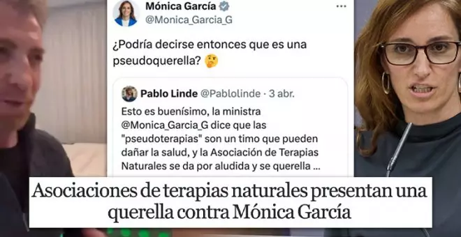 "¿Será una denuncia homeopática?": choteo con la querella contra Mónica García tras su crítica al tratamiento de Pablo Motos