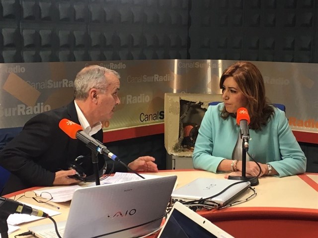 Susana Daz durante su entrevista en Canal Sur Radio.