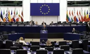 Una sesión en el Parlamento Europeo en Francia, Estrasburgo, a 24 de abril de 2024.