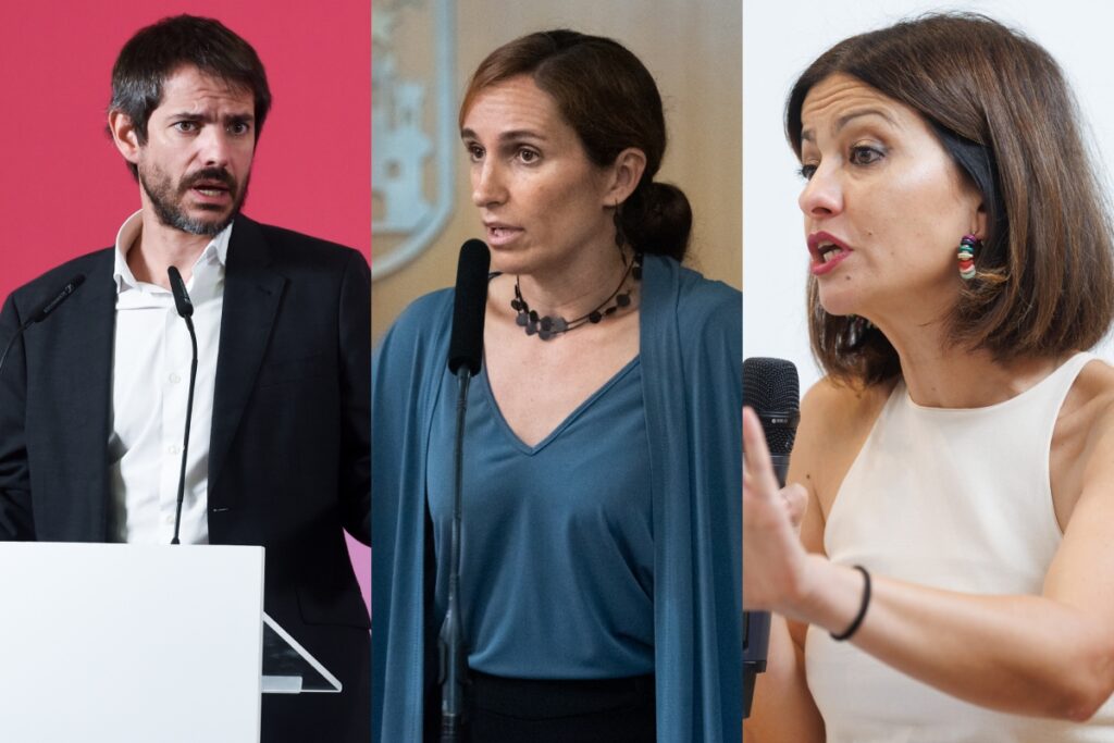 Ernest Urtasu, Mónica García y Sira Rego en varias imágenes de archivo. Europa Press