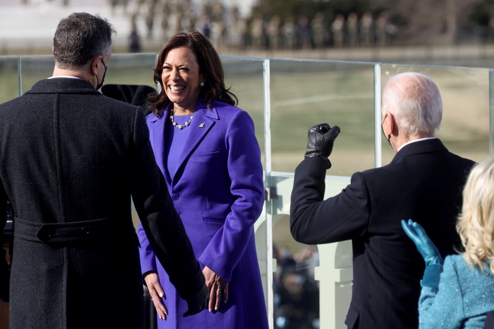 Kamala Harris y Joe Biden en la investidura de su mandato en el Capitolio.