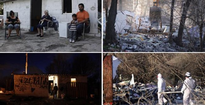 Antes y después de la última casa del poblado de Puerta de Hierro en Madrid.