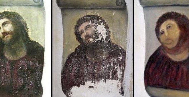 El antes y después del eccehomo de Borja. EFE