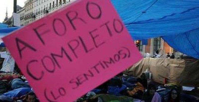 Acampada en la Puerta del Sol.-