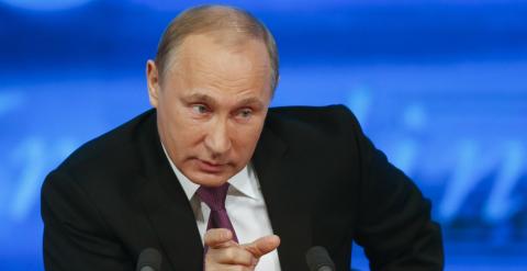 Vladimir Putin durante la rueda de prensa.