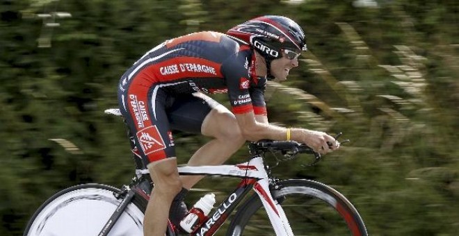El español Alejandro Valverde, corredor del equipo Caisse d'Epargne, durante la cuarta etapa del Tour de Francia 2008.