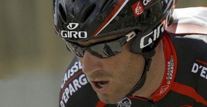 El corredor murciano Alejandro Valverde durante la penúltima etapa del Tour de Francia 2008.
