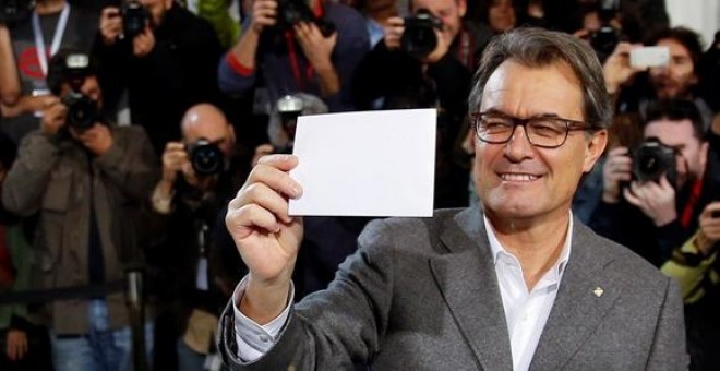 Artur Mas, tras votar en la consulta del 9-N.