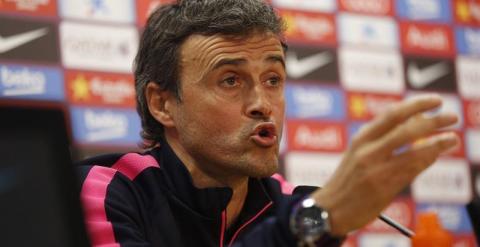 Luis Enrique durante la rueda de prensa de este miércoles. /EFE