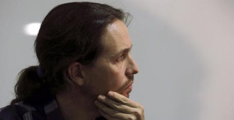 Pablo Iglesias, en la presentación del documento económico de Podemos. EFE