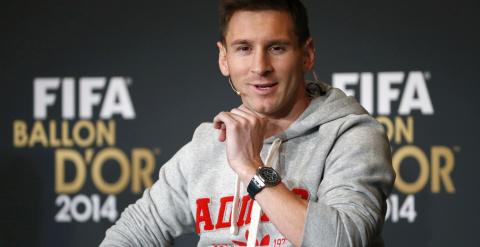 Messi, en la rueda de prensa previa a la entrega del Balón de Oro. REUTERS/Ruben Sprich