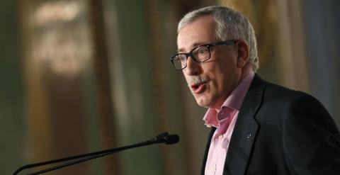 El secretario general de CCOO, Ignacio Fernández Toxo, durante su intervención en un Desayuno informativo, organizado por Nueva Economía Fórum. -EFE/Sergio Barrenechea