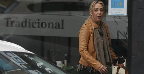 La exalcaldesa de Alicante,Sonia Castedo, en las proximidades a los juzgados de Benalúa momentos antes de prestar declaración como imputada.- EFE