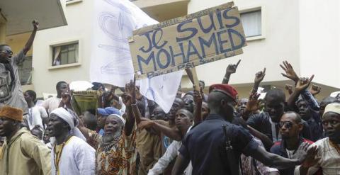 Protestas en Senegal contra el semanario francés Charlie Hebdo. EFE/EPA/ALIOU MBAYE