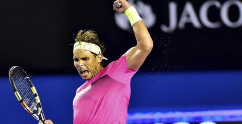 El tenista español Rafael Nadal celebra tras vencer al israelí Dudi Sela. /EFE