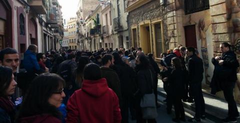 Protesta en apoyo de los acusados por el desalojo del centro social de Can Vies. FOTO: @SomCanVies