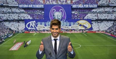 Lucas Silva durante su presentación como nuevo jugador del Real Madrid. /EFE