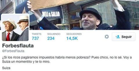 Captura del perfil de Forbesflauta en Twitter.