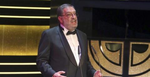 El presidente de la Academia de Cine Española, Enrique González Macho, durante la gala de entrega de los premios Goya 2015, que se celebra esta noche en el centro de congresos Príncipe Felipe, en Madrid. EFE