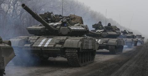 Un tanque de las fuerzas ucranianas junto a Debáltsevo. - REUTERS