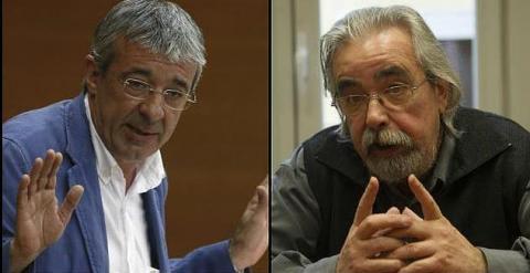 Gregorio Gordo y Ángel pérez, portavoces de IU en la Asamblea y el Ayuntamiento de Madrid. -EFE