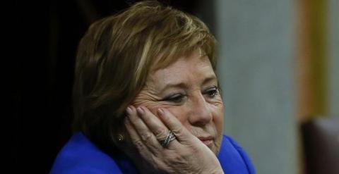 La vicepresidenta del Congreso, Celia Villalobos, con gesto cansado, durante el Debate del Estado de la Nación. EFE
