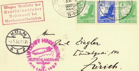 Carta destinada a Zurich fechada en 1937