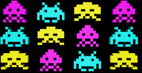 El ordenador superó a personas profesionales en más de la mitad de los videojuegos analizados, como Space Invaders. / Taito Corporation