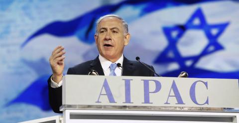 El primer ministro de Israel, Benjamin Netanyahu, durante su intervención en el AIPAC. - REUTERS