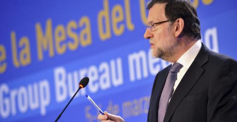 El presidente del Gobierno y del Partido Popular, Mariano Rajoy, inaugura la reunión de la Mesa Política del Grupo Popular Europeo, que se celebra en Toledo hasta el viernes. EFE/Ismael Herrero