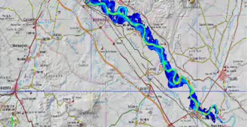 Un vídeo de la Universidad de Zaragoza muestra una simulación hidráulica de la crecida del Ebro, para conocer con precisión las afecciones que se producen en estas situaciones. /César González Cebollada