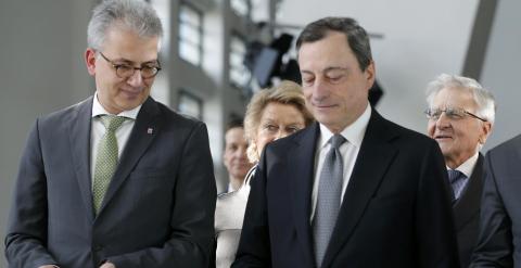 Mario Draghi inaugura la nueva sede del BCE. / REUTERS