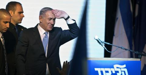 Netanyahu, antes de dar su discurso de la victoria en las elecciones. REUTERS/Nir Elias