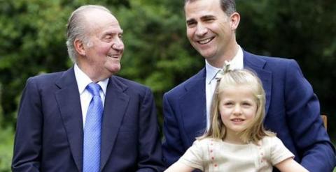 Juan Carlos, Felipe y Leonor EFE