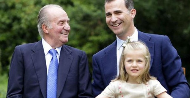 Juan Carlos, Felipe y Leonor EFE