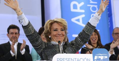 Esperanza Aguirre, en un mitin del partido en Pinto (Madrid)./ EUROPA PRESS