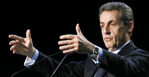 El expresidente francés Nicolas Sarkozy en un mitin en el departamento de Essonne. - REUTERS