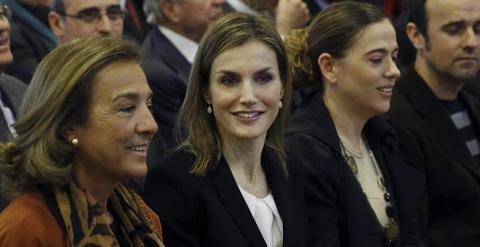 La reina Letizia durante el acto de proclamación del ganador del Premio Princesa de Girona en la categoría Investigación Científica. EFE/Paco Campos