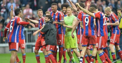 Los jugadores del Bayern Munich celebran la victoria 6-1 ante el Oporto. - EFE