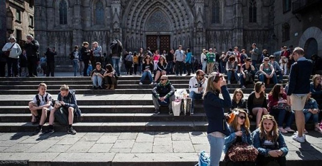 Turistas en Barcelona. E.P.