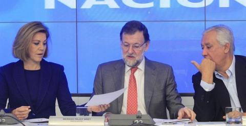 Cospedal, Rajoy y Cospedal. /EUROPA PRESS