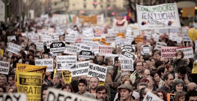 Manifestación en contra de los desahucios. / Olmo Calvo-Sinc
