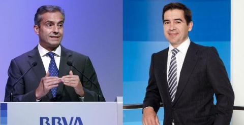El hasta ahora consejero delegado del BBVA, Ángel Cano, y su sustituto, Carlos Torres.