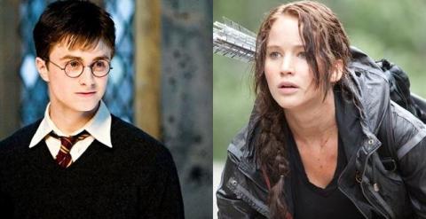 Daniel Radcliffe y Jennifer Lawrence en 'Harry Potter' y 'Los juegos del hambre'.