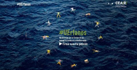 Campaña #UErfanos de la Comisión Española de Ayuda al Refugiado./ UErfanos.org